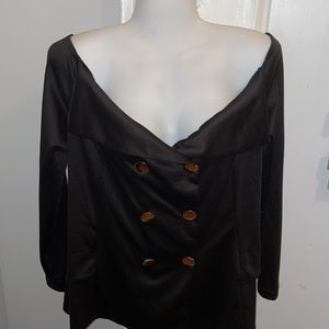 Fashion Nova Off the Shoulder Faux Button Blouse